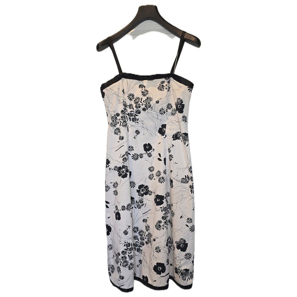 Cato Womens Floral Sheath Dress Black White Cotton Blend 10 Spaghetti/sleeveless